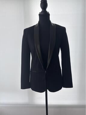 Rag & Bone Tuxedo Blazer Black Lambskin Lapel Tailored Jacket Size 0